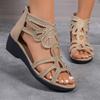 Fashion Summer Soft Leather Roman Sandals Women New Soft Sole Outwear Women's Wedge Shoes Fashion High Heels Casual Designer Women Shoes