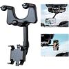 Rearview Mirror Phone Holder for Car, 360° Mobile Phone and Cell Phone, Mobile Phone with Mirror A349
