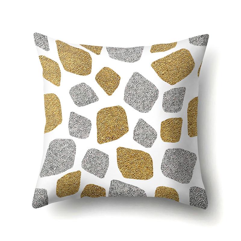 Polyester Pillow Case Decoration Home Gilt Printing Pillow Case Waist Cushion Cover Car Cushion Head Cushion Cover