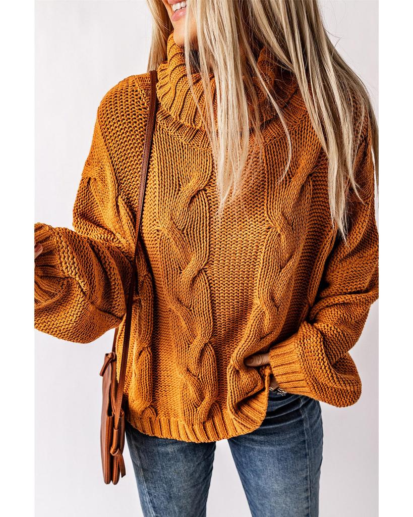 Azura Exchange Водолазка ручной вязки с косами