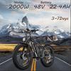 Электровелосипед Bluvall B1 2000 Вт двойной мотор 48 В 22,4 Ач съемная батарея 26 * 4,0-дюймовые жирные шины гидравлический тормоз