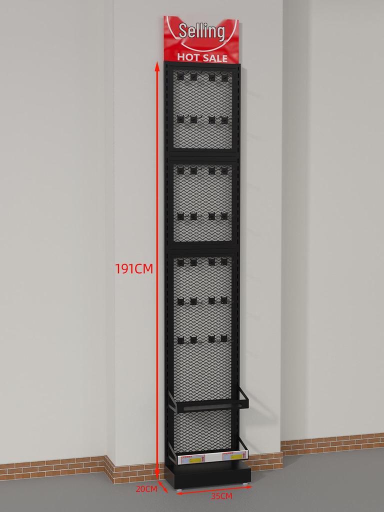 Compact Snack & Gum Display Rack with Multi-Layer Hooks for Supermarkets