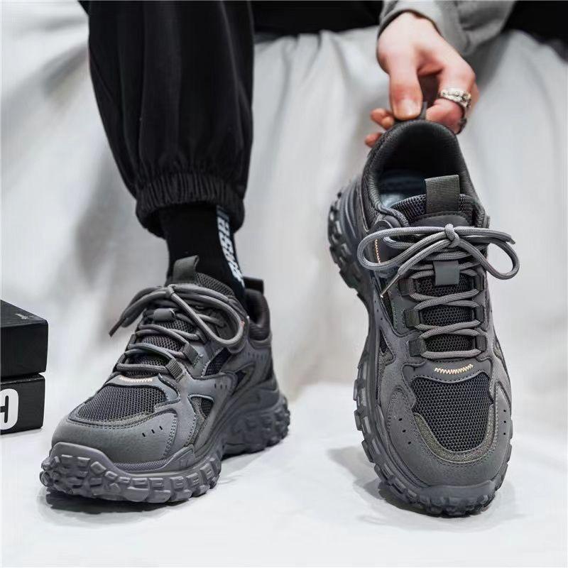 Labor Insurance Shoes Men's Autumn New Breathable Mesh Shoes Men's Construction Site Work Non-slip Wear-resistant Sports Dad Shoes