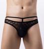 Transparent Hollowout Thong Black - MenSexyWear - Thong
