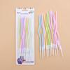 Новые разноцветные изогнутые свечи для торта на день рождения, креативные, для вечеринки, 12 шт., в упаковке на присоске, розовые, синие, изогнутые свечи