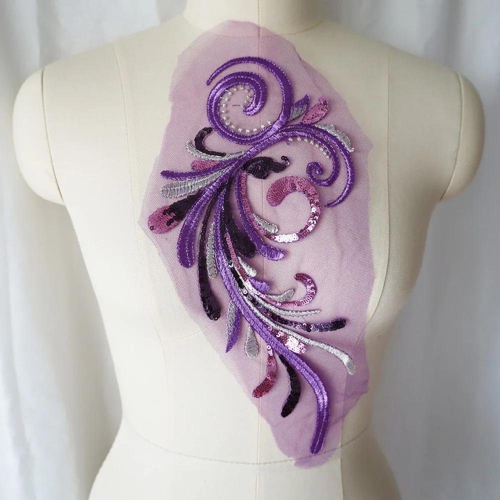 Вышивка Блестки Цветок Аппликация Кружевная Отделка Сетка Воротник Для Свадебного Свадебного Платья Шитье Нашивка Декор Вечернего Платья DIY Поделки