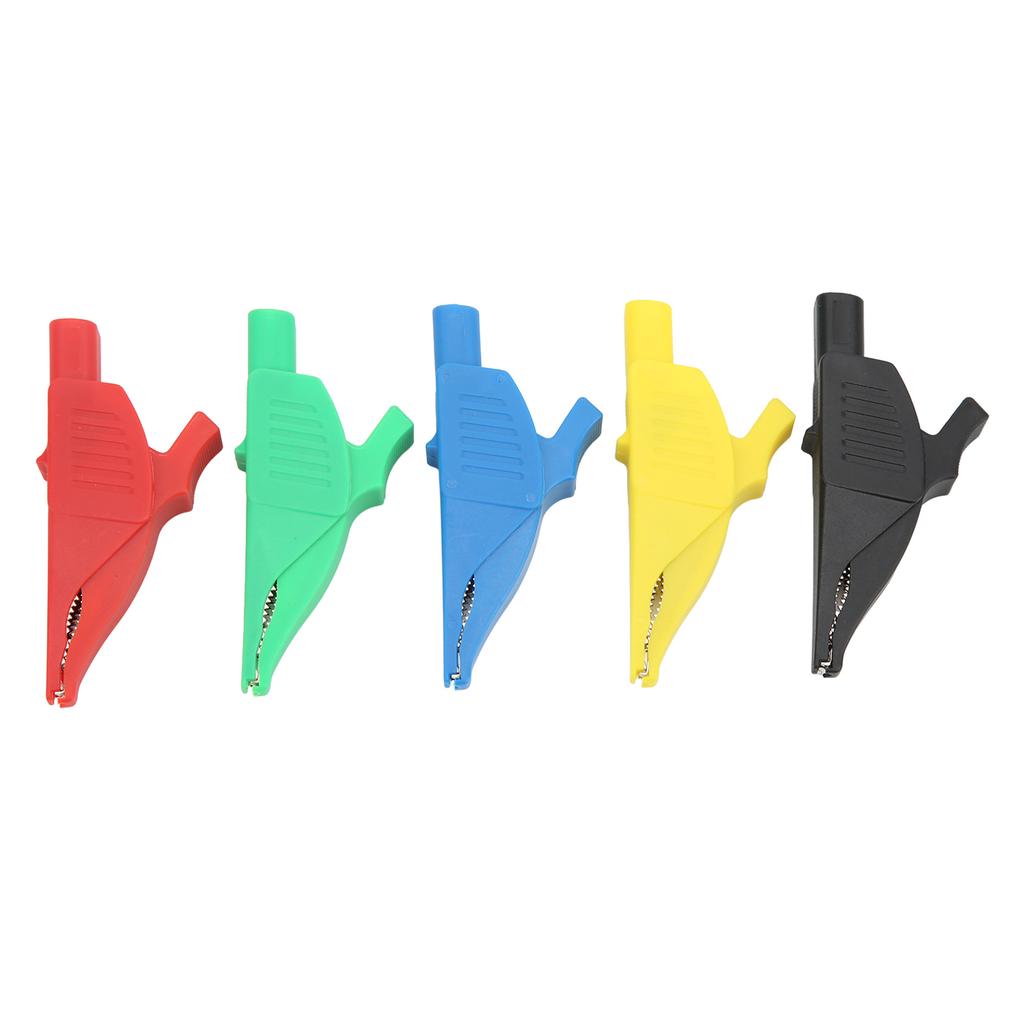 5Pcs Electric Test Clips Lightweight Safe 5 Colors Insulated Safety Multimeter Test Clips with 4mm Jack for Cars