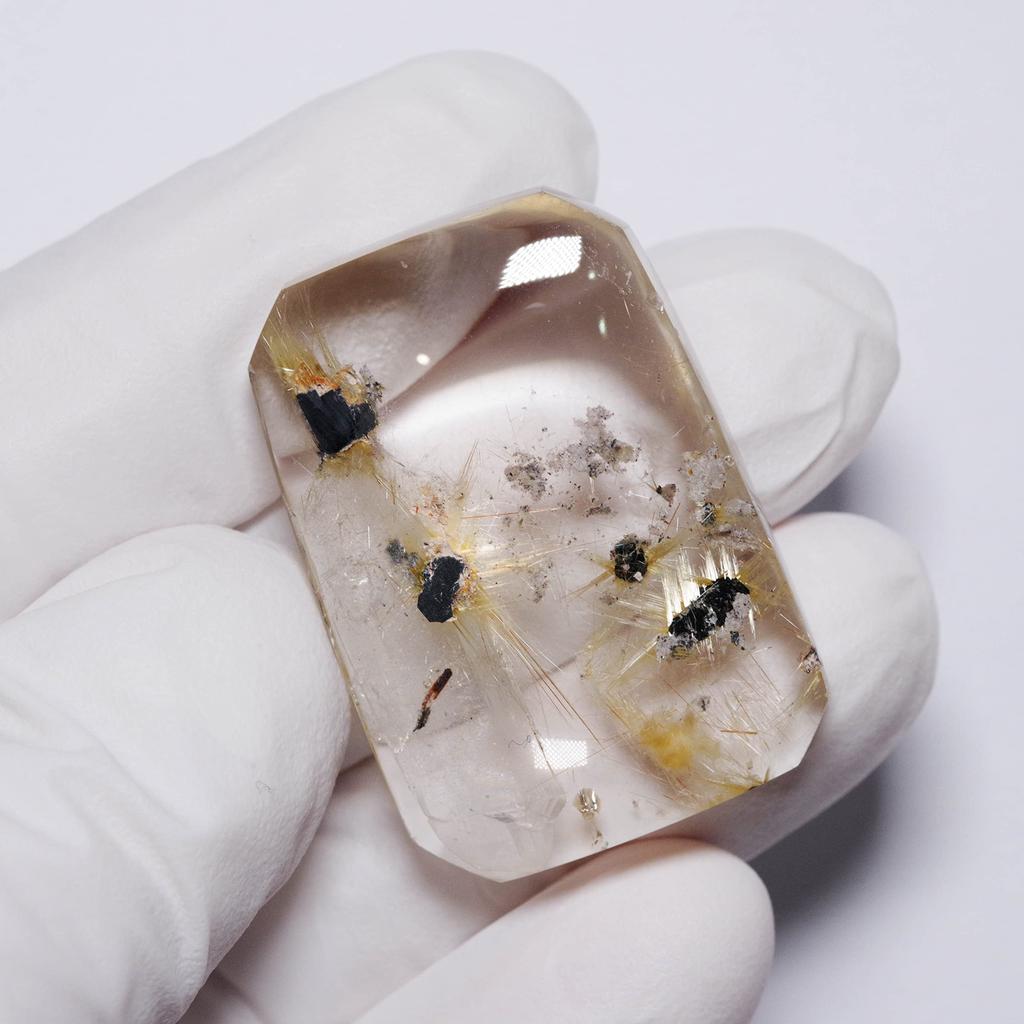 Stone Natural Mineral Rutile Hematite In Quartz Hematite Inclusion 34x24x10mm [N2 Natural] & (rutile Quartz) / (2 "One-of-a-kind Item" Approx.