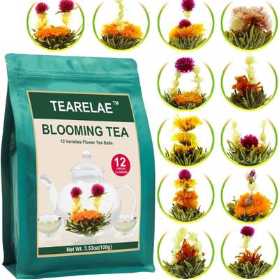 TEARELAE Цветущие чайные цветы 12шт. Цветущие чайные шарики в индивидуальной упаковке