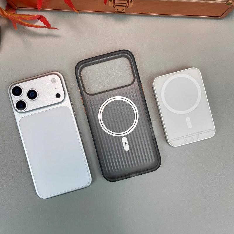 Splicing Contrasting Magnetic Suction Leather Case for iPhone 17 Pro Max Air 16 Pro 15 14 13 Metal Lens Anti-fingerprint Cover