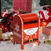Рождественский почтовый ящик почтовый ящик подарки красный чугун мнение декор украшение держатель для газет для дома