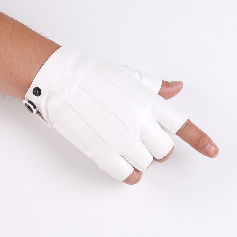 Новый Мужской Тонкий Уличный Танец Сценическое Выступление Индивидуальность ПУ Кожа Сексуальные Митенки Мужской Ночной Клуб Панк Хип-Хоп Мода