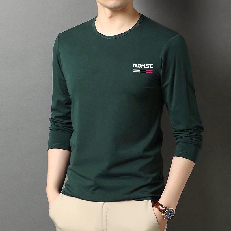 Модная мужская повседневная футболка с круглым вырезом и длинными рукавами на осень/зиму.