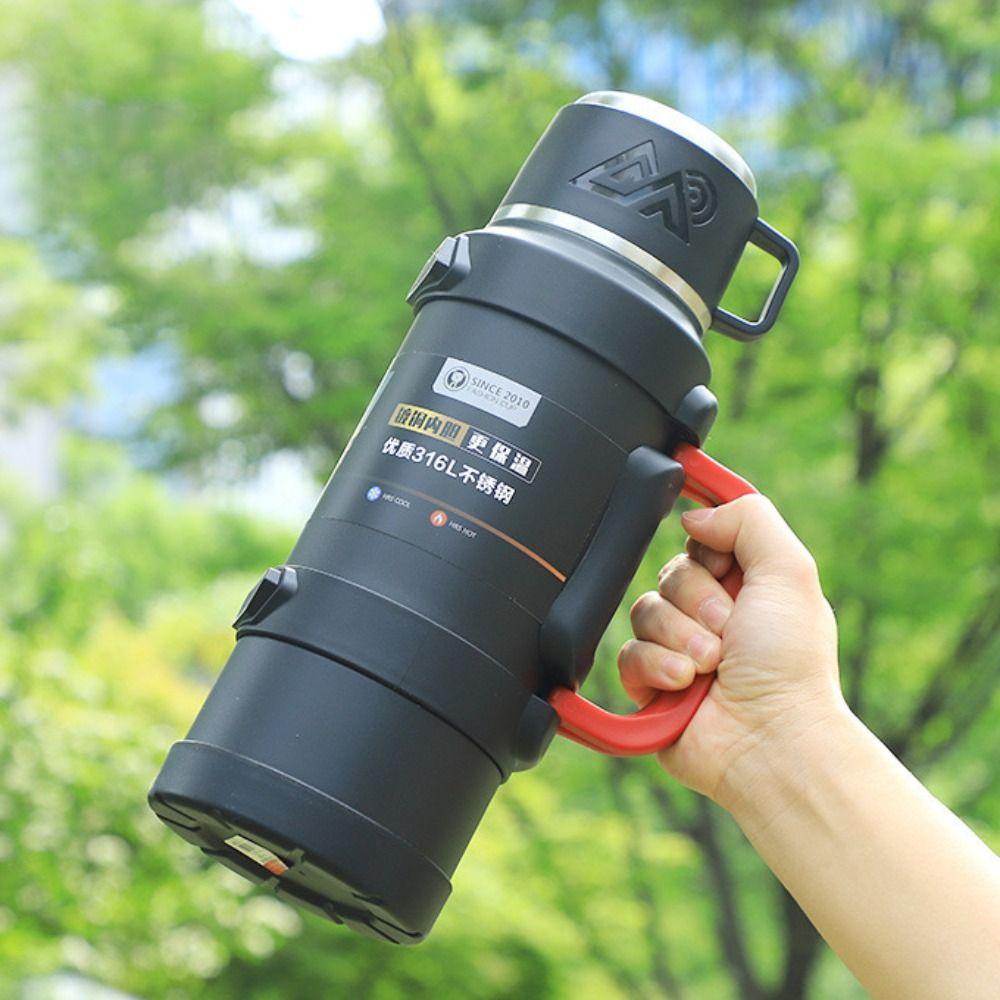 Large Capacity Camping Vaccum Flask 316 Stainless Steel Insulated Water Pot Sport Bottle Outdoor