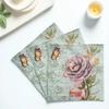 20 шт. Праздничные салфетки-бабочки Элегантный цветок Домашнее украшение Бумага с оттиском Свадебный стол Винтажное День рождения Полотенце