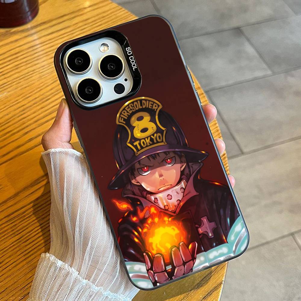 FF Аниме S-SHINRA Пост-принт Чехол для телефона Для iPhone 16 17 15 14 12 13 Pro Max Черный Конфетный Матовый Ударопрочный Чехол