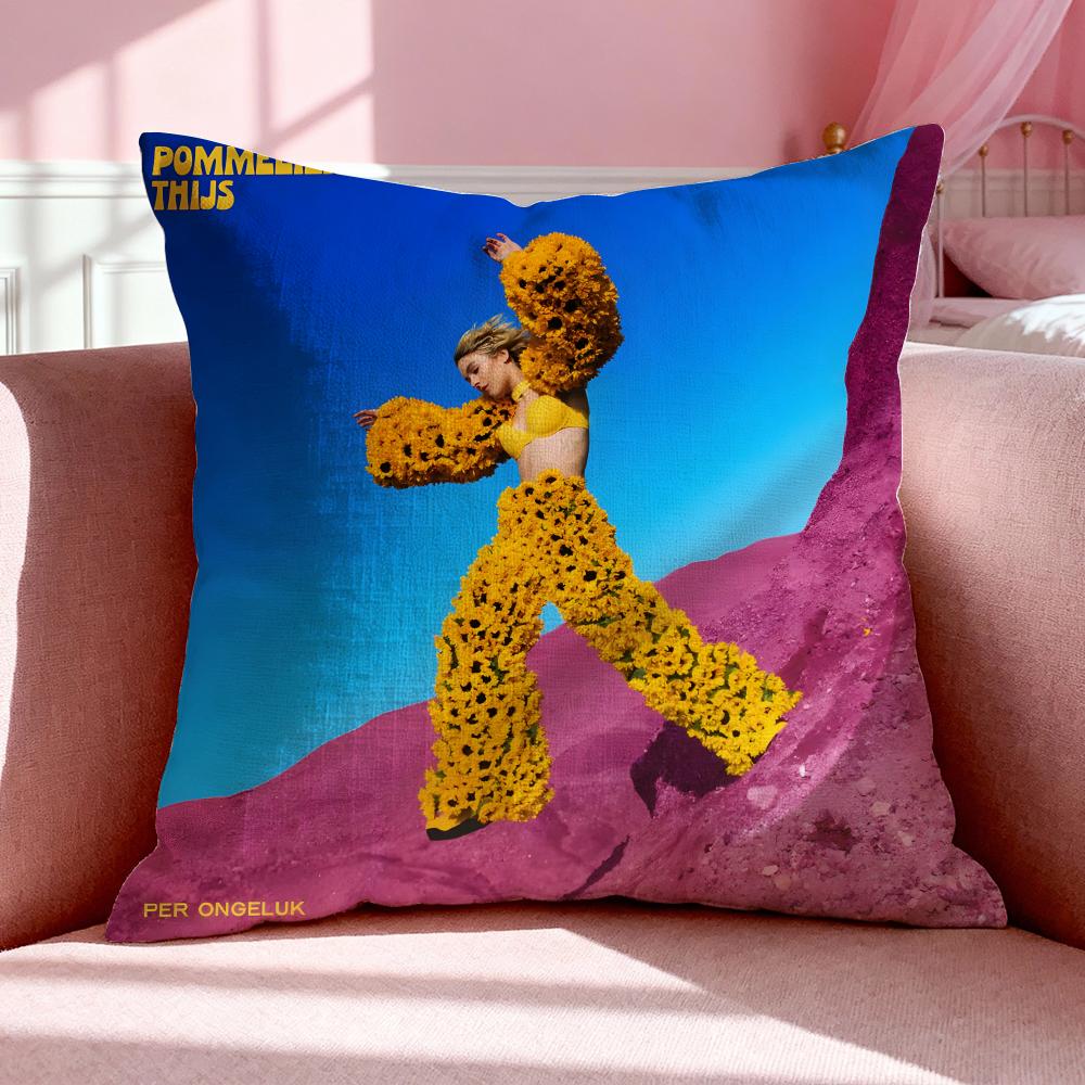 Singer PPommelien Thijs Cushion Cover Breathable Linen Pillowcase Summer Odorless EcoFriendly Invisible Zipper Washable