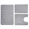 3 Pieces Bath Mat Set Bathroom Rug Water Absorption Non-Slip Thick Machine Washable Quick Dry Toilet Mat Shower Carpet