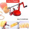 3 In 1 Fruit Peeler Slicing Machine Rotary Fruit Peeler Slicing Machine Stainless Steel with Suction Base for Household Kitchen