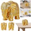 Смола Фигурка Слона Золотая Статуэтка Слона Приносит Удачу Здоровье Силу Декор Слона Декор для Дома Офиса Украшение Слона