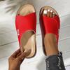 Fashion Thick Heel Shoes Fish Mouth Wedge Lightweight Casual Heel Flat Slippers Wide Strap Simple Fashion Ladies Sandals Slides Women