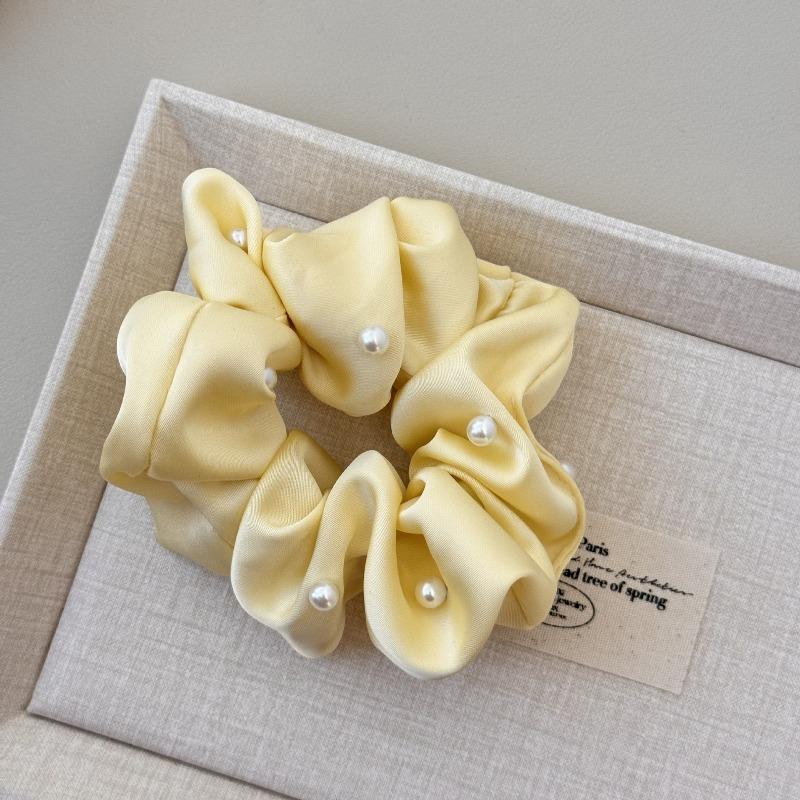 Милая и Мягкая Жемчужная Резинка для Волос в Виде Толстой Кишки для Женщин Сатиновая в Японском Стиле Универсальная Повязка на Голову для Высокого Хвоста Аксессуар для Волос Резинка для Волос Резинка для Волос