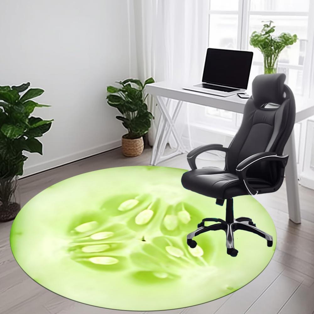 1pc Cucumber Slice Office Round Area Rug, Indoor Mat Suitable For Office, Under Office Chairs Bedroom Living Room Home Decor, Room Deco