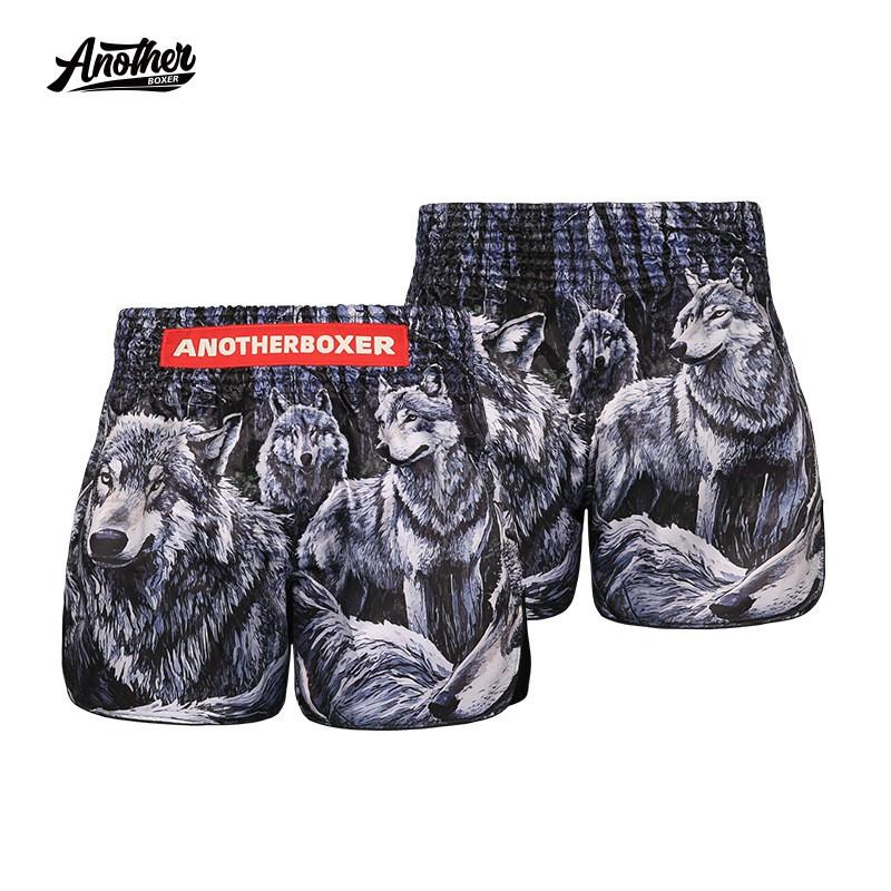 Men Women Muay Thai Boxing Shorts UFC MMA Kickboxing Training Fight Wolf Pack Design