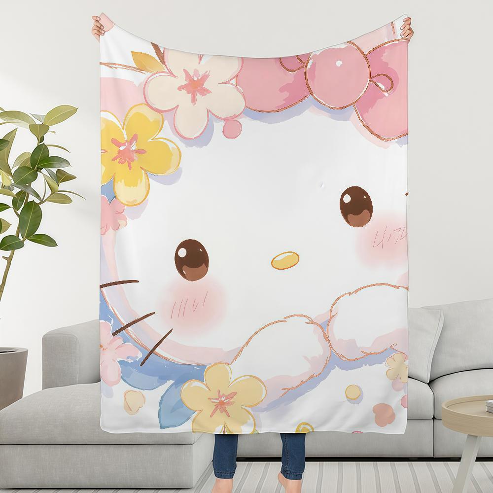 Blanket Throw Pink Super Cosy Plush Living H-Hello Room Sofa Couch SRO Childish Birthday K-Kitty Gifts