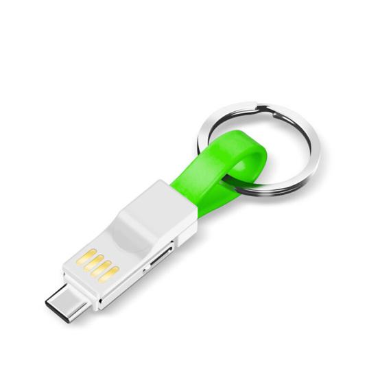 Магнитный брелок 3 в 1, кабель для зарядки данных Micro USB Type-C для iPhone Android