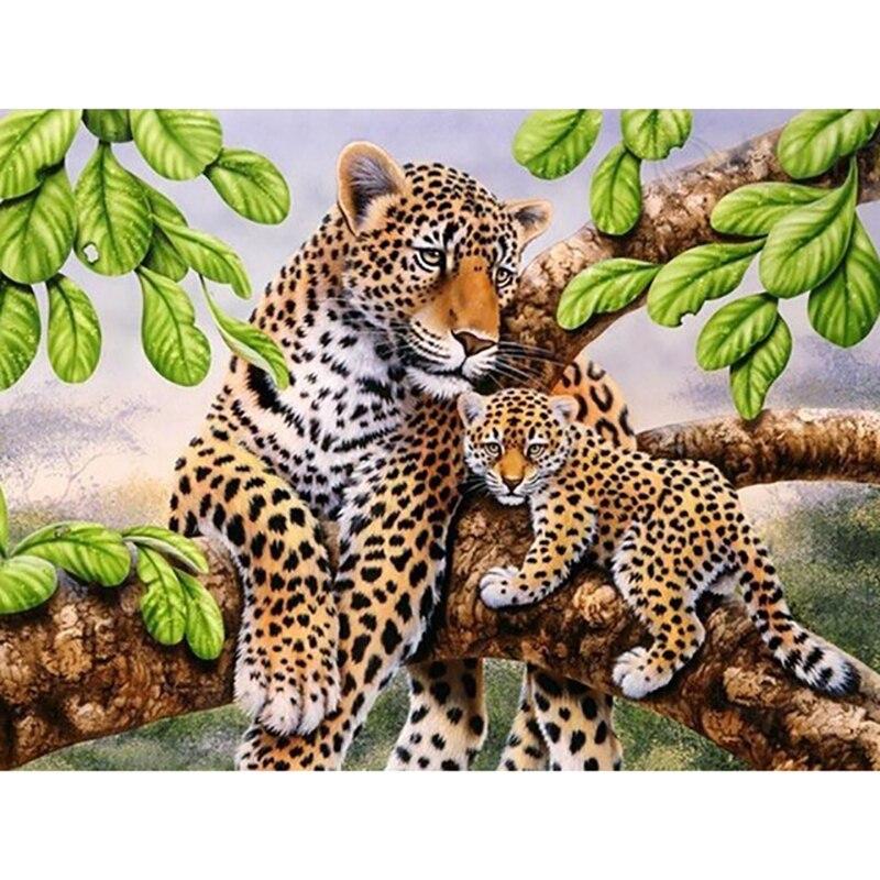 DIY 5D алмазная живопись леопарды Алмазная вышивка лесные животные вышивка крестиком полная круглая дрель из смолы домашний декор художественный подарок