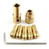 Handle Drill Chuck 7pcs Brass Gold Drilling Heads Connector Attachment