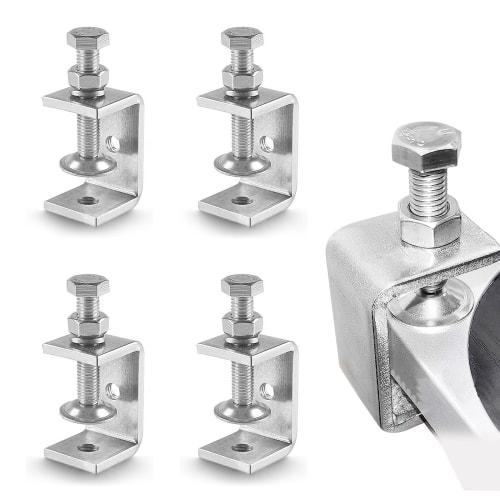 ziyue Set of 4 Stainless Steel C-Clamps, 45mm, for Carpentry, Fixing, Welding, Rustproof, Durable, Adjustable Clamps, Woodworking, Building, Home Use,