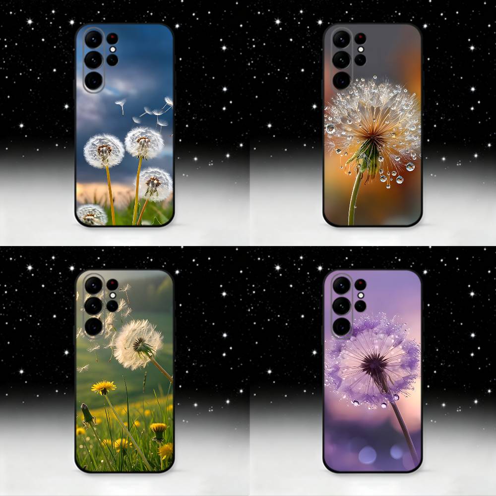 Dandelion Art Phone Case For Samsung S25,S24,S21,S22,S23,S30,Ultra,S20,Plus,Fe,Lite,Note,10,9,5G Black Cover