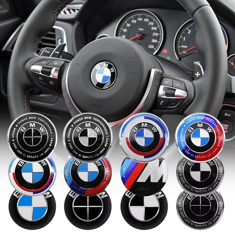 BBJX7 1Pcs 45mm 47mm Car Steering Wheel Decoration Badge Sticker Logo Accessories For BMW E46 E90 E60 F30 F10 E39 E36 E87 F20 E90 E70