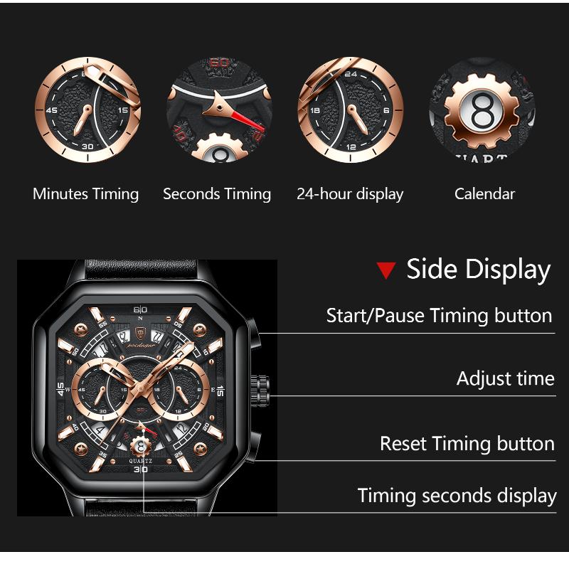 POEDAGAR Роскошные часы для мужчин Дата Нержавеющая сталь Мужские наручные часы Водонепроницаемые светящиеся хронограф военные мужские кварцевые часы