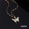 New Niche Design Retro Butterfly Micro-Inlaid Zircon Pendant Necklace Women'S Fashion Collarbone Chain