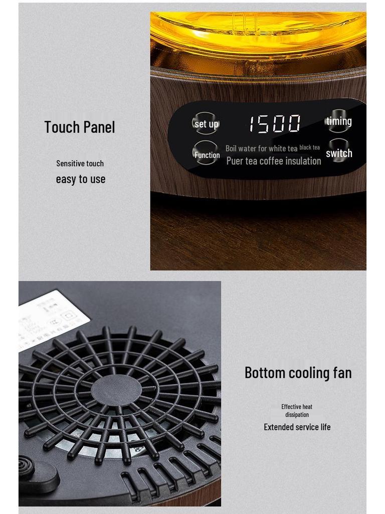 Mi Керамический 1500 Вт Мини Чайник и Индукционная Плита - Автоматический Подогрев, Компактный Дизайн для Дома