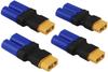 Set of 4 XT60 Female To EC5 Male Adapters | Connect LiPo Batteries To RC Devices | Ideal for Airplanes, Cars, Helicopters | Yellow, Plastic