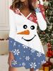 3D Платье с принтом снеговика Эксклюзивный трендовый предмет для женщин Осень и Зима Рождественское издание