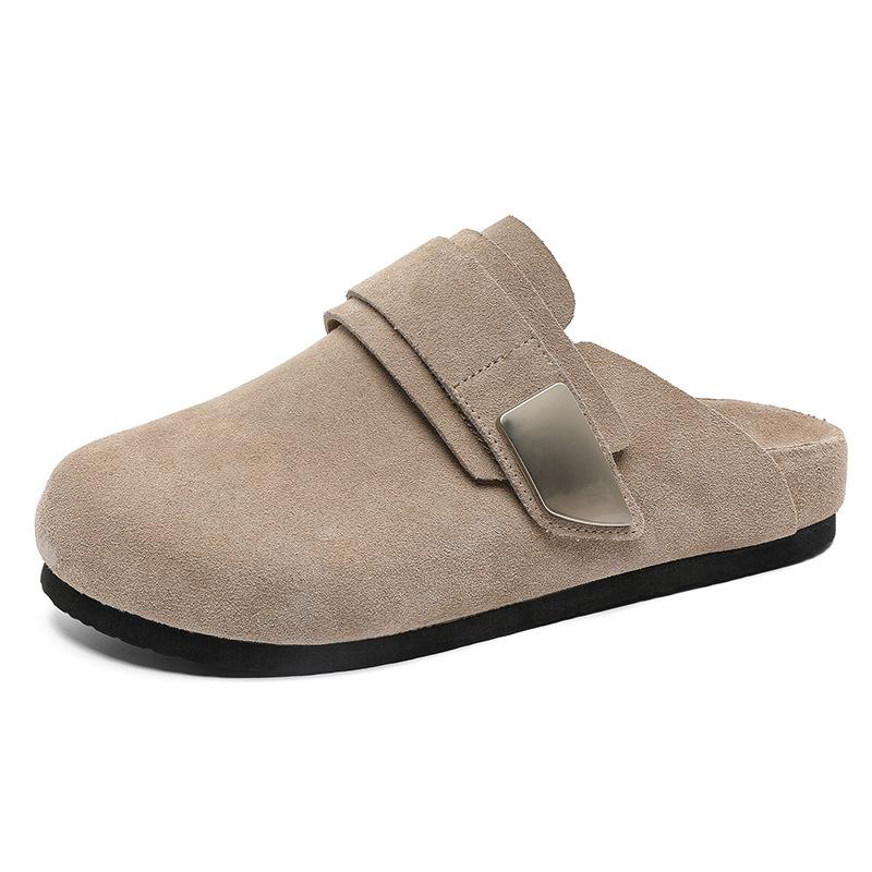 Туфли Boken ретро сумка голова полуподнос обувь удобны для ношения на улице 25 новые сандалии на одной педали 59901 бежевый-J