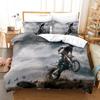 Dirt Bike Duvet Cover Motocross Bedding Set For Boy Motorcycle Rider Bedding Set King Polyester Comforter Cover With Pillowcase