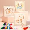 Reusable Threading Painting Toys Colorful Sensory Thread Toy Gifts Threading Board Puzzle Games
