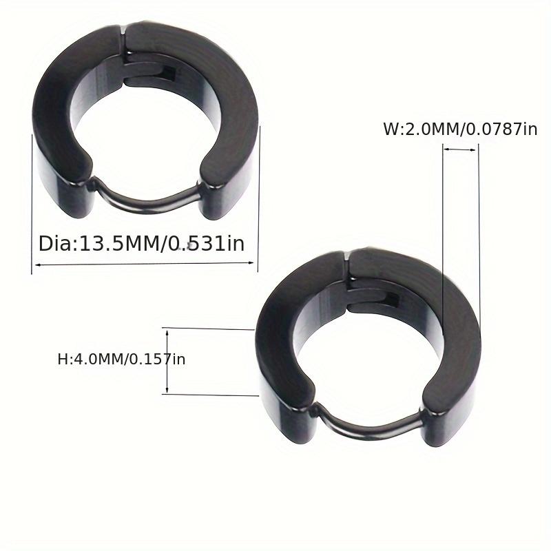 Classic Punk Stainless Steel Ear Clip Black No Pierced Fake Ear Circle Simple All-Match Fashion Pop Garment Accessories