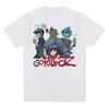 Музыкальная группа Gorillazs Punk Rock Print 90-е Повседневная одежда с коротким рукавом Трендовая летняя мужская футболка с круглым вырезом