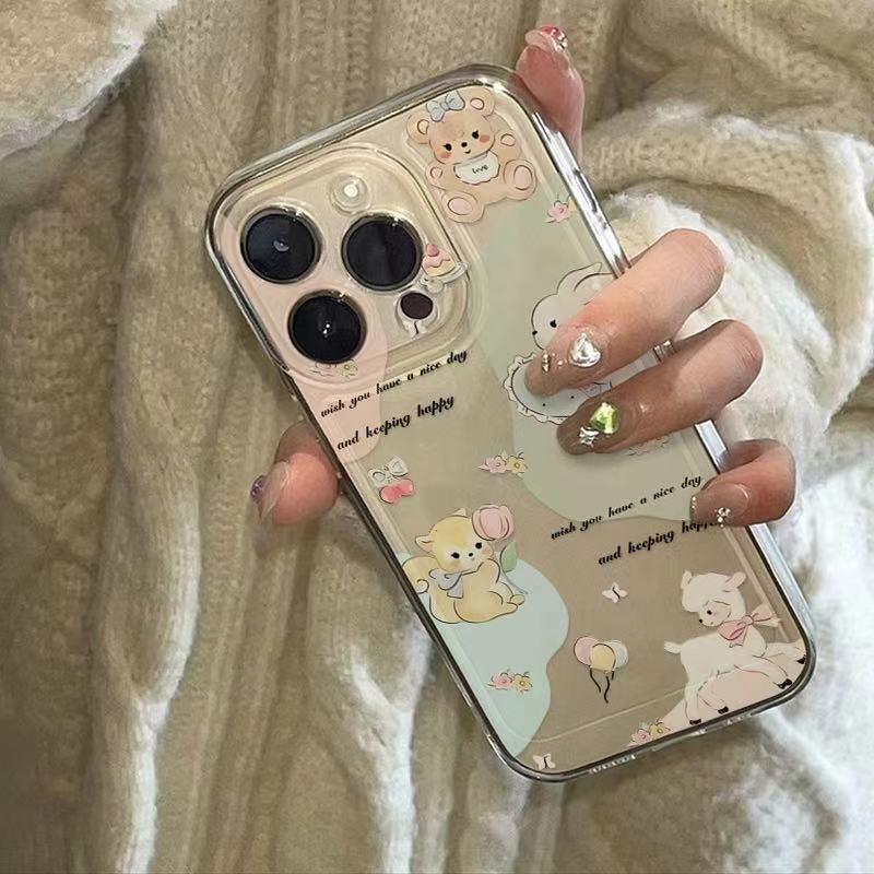 Наклейки с акварельными животными для Apple 15/14/13/12/11/Pro/Promax/XS Max/XR/XS/X.