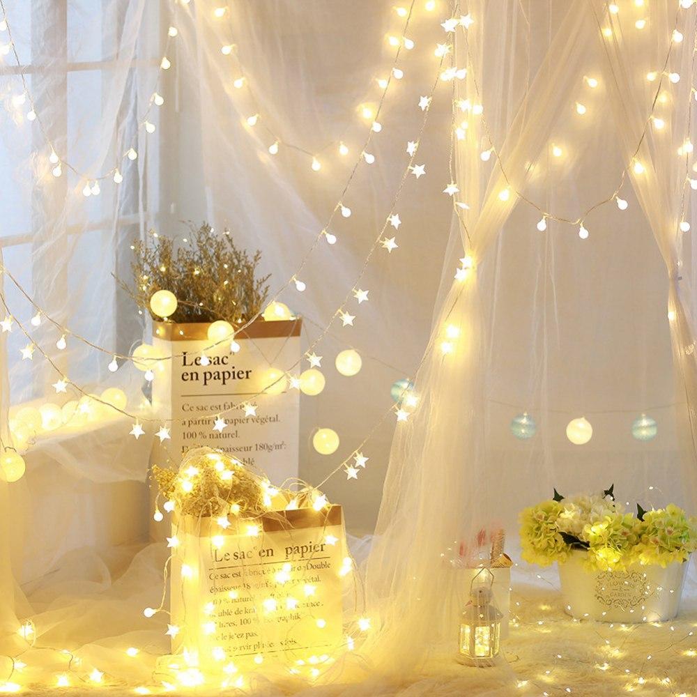 LED Star String Lights Battery Operated Holiday Christmas Decoration Lights