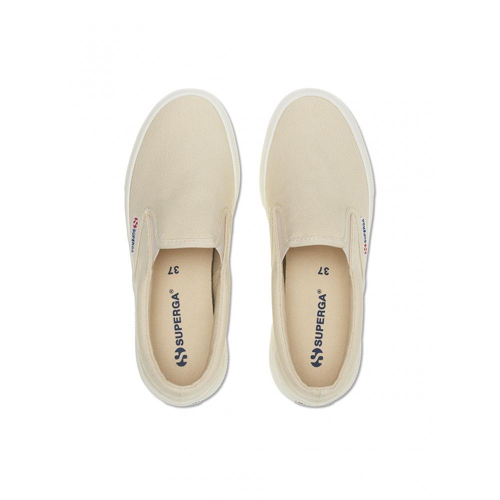 Superga S7122rwakj Superga 2740 Platform Slip On Beige Light Eggshell