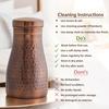 Pure Copper Bedroom Water Bottle with Inbuilt Glass, Hammered Antique Design, Volume 900 Ml (Pack of 2)