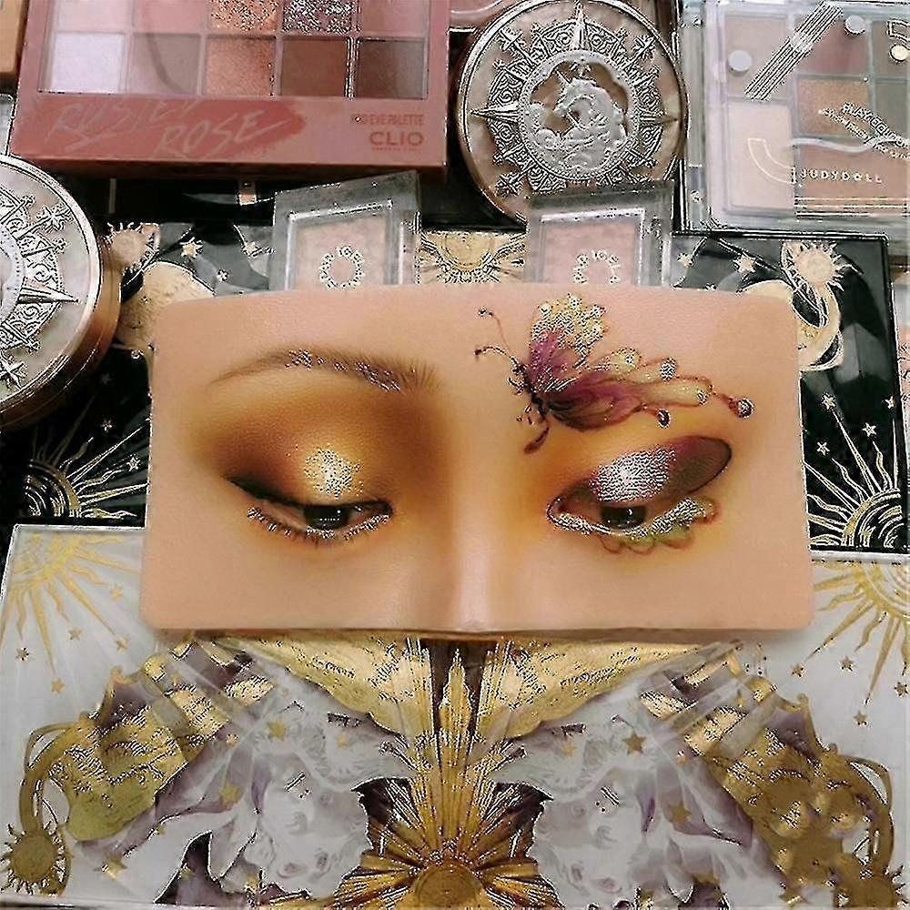 Makeup Practicing Aid Face Eyes Make Up Practice Training Mannequin Silicone Board For Cosmetologist